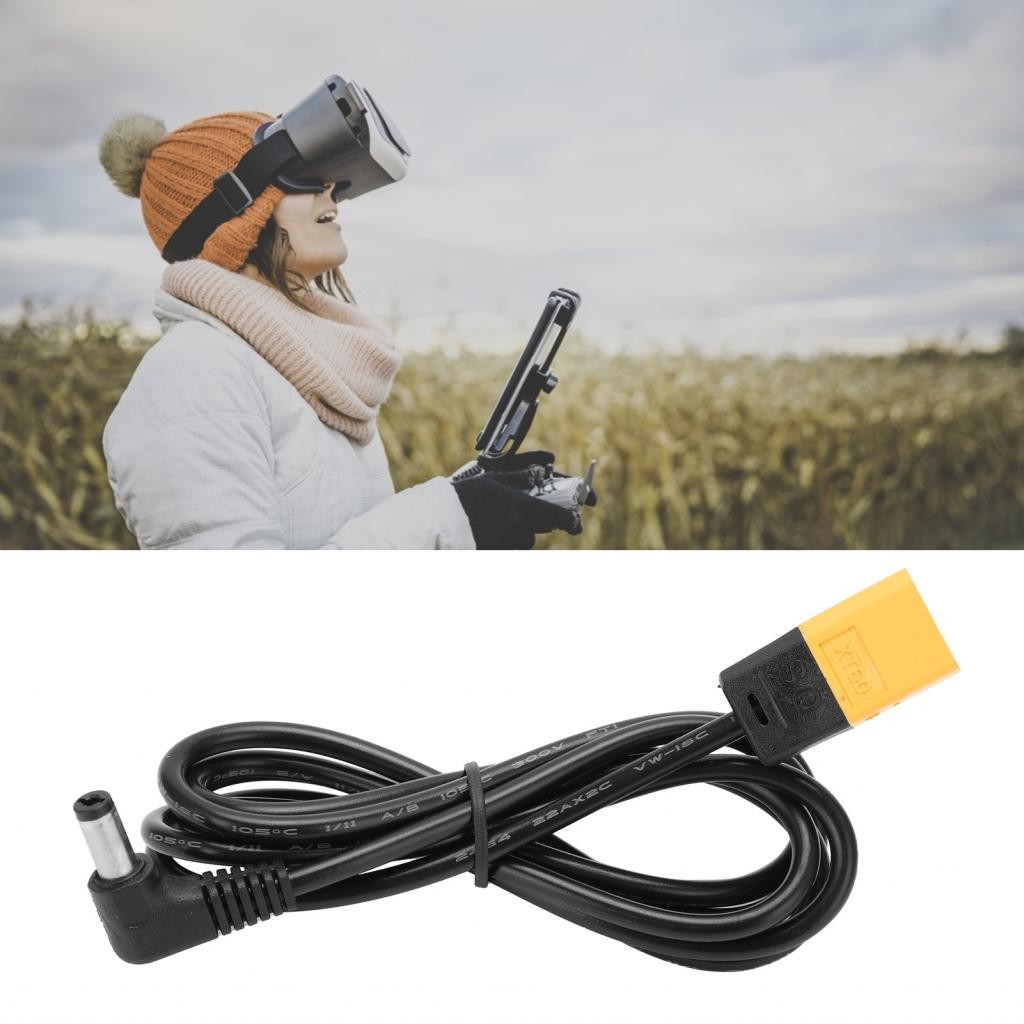 XT60 Power Cable For FPV Flying Goggles 122cm/48in With DC Interface ...