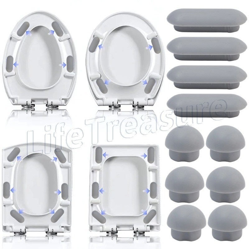 8 Pcs Toilet Seat Bumper for Bidet, Adhesive Toilet Seat