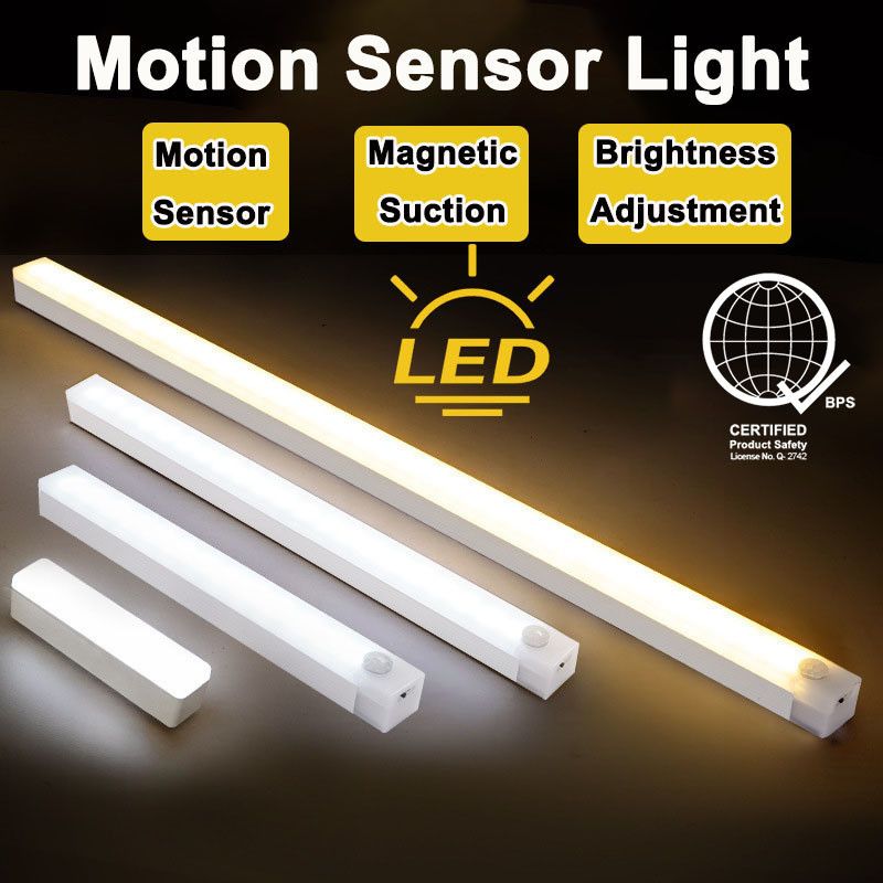 Motion Sensor Light Strip Wireless Magnetic Led Light Lamp Cabinet ...