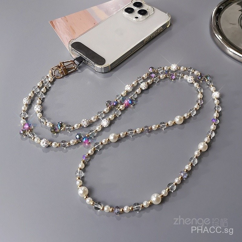 Cellphone Chain Crossbody Women's Crystal Flash Rhinestone Ball Strap ...