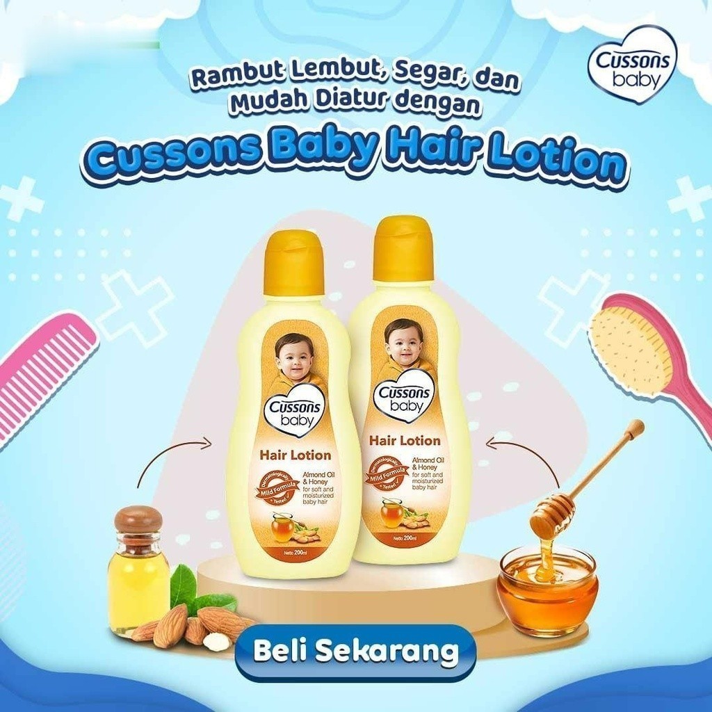 Cussons Baby Hair Lotion - Losion Rambut Bayi / Merah jingga Official - Gambar 4