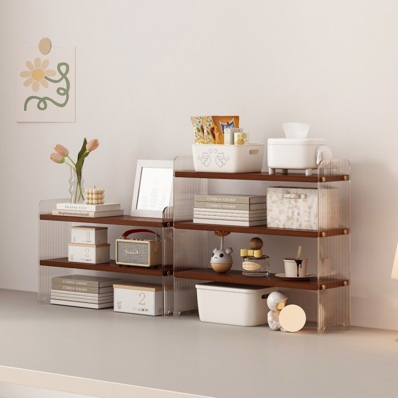 [48H Shipping] Acrylic Desktop Bookshelf Multi-Layer Desktop Storage ...