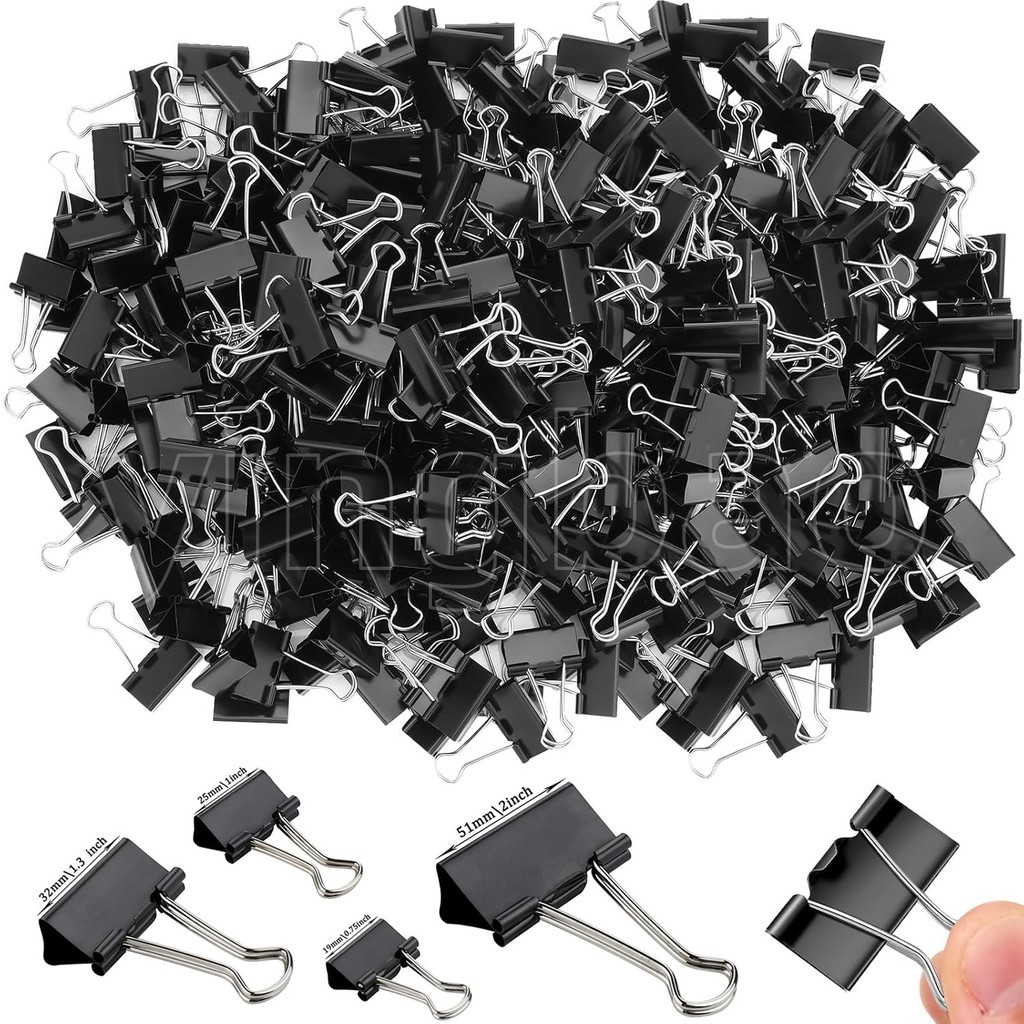 20pcs Black Binder Clip / Double Clip / Black Paper Clip / Notes Letter ...