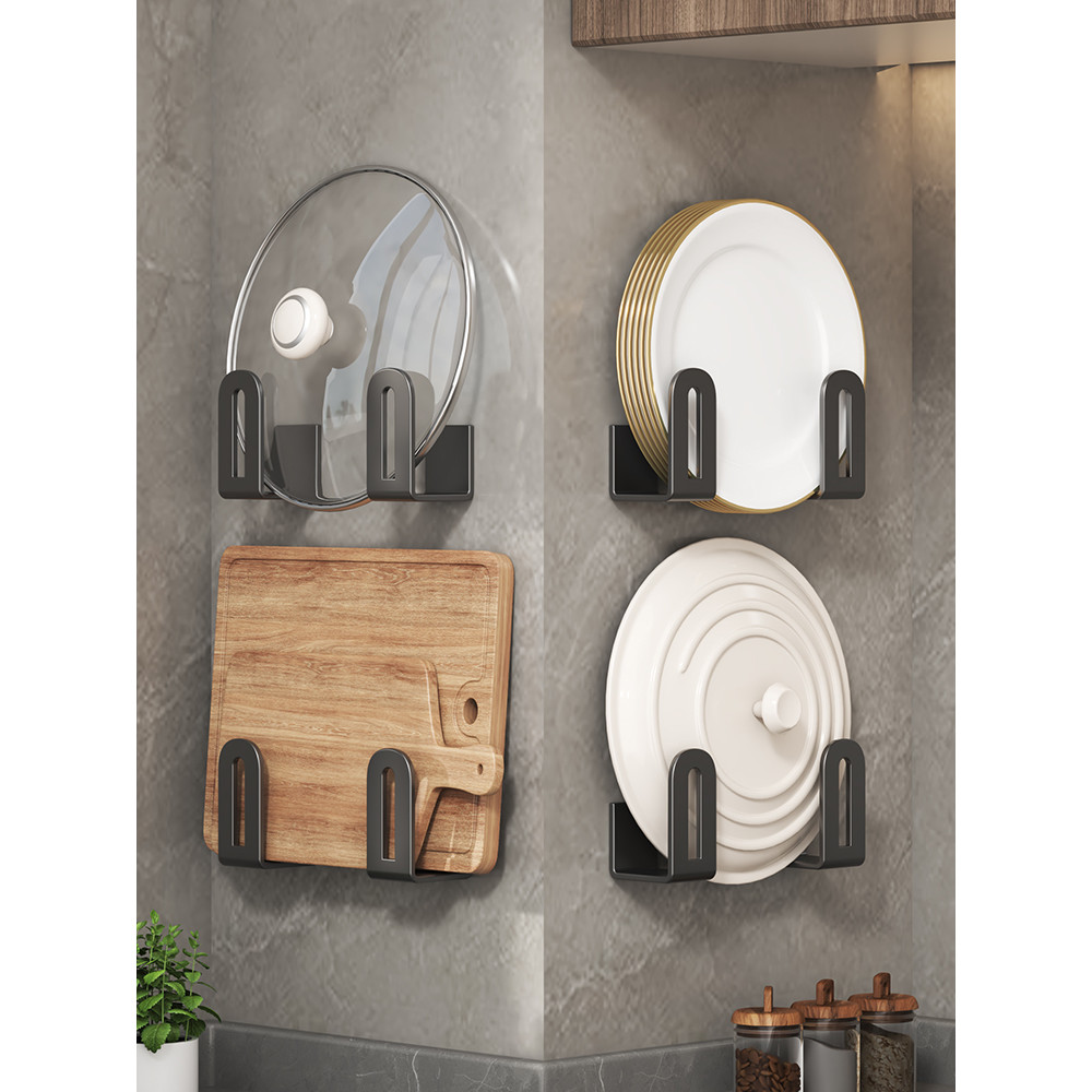 [48H Shipping] Punch-Free Pot Cover Rack Kitchen Storage Rack Wall ...