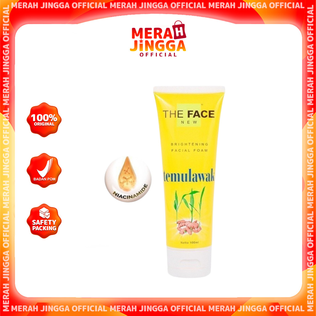THE FACE Brightening Facial Foam Temulawak 100ml / Merah Jingga Official
