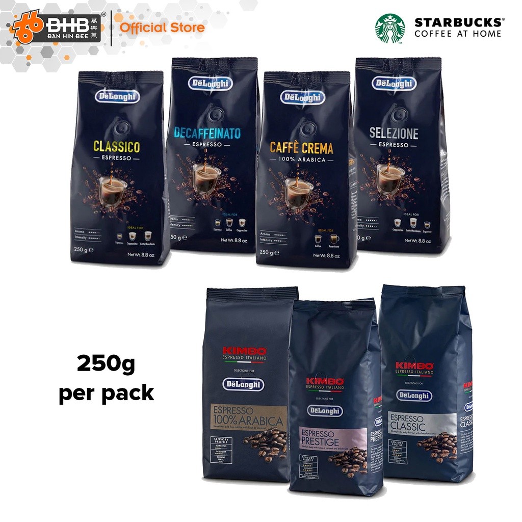 Visual Reference: Delonghi 100 Arabica Espresso Whole Bean Vacuum Sealed Coffee Bean