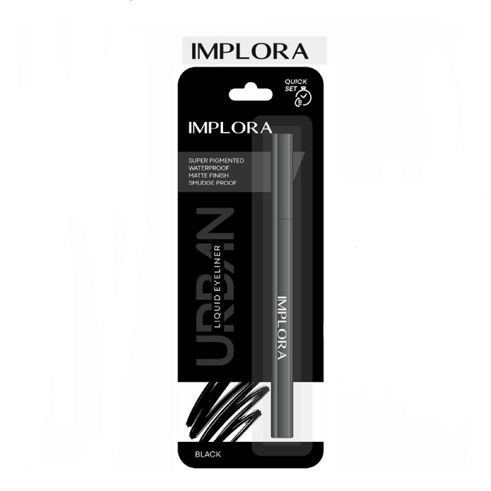Implora URBAN Liquid Eyeliner New Quick Set Kemasan Card / Merah Jingga Official - Gambar 2