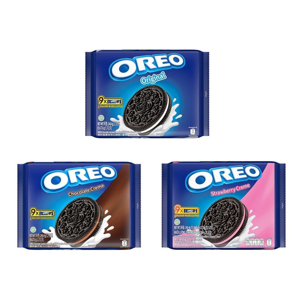 (Bundle of 4) Oreo Multipack Vanilla/Chocolate/Strawberry (9 x 27.6g ...