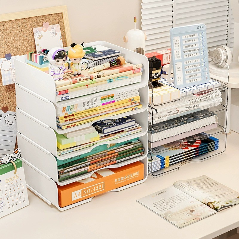 [48H Shipping] Desk Storage Rack Student Book Stationery Layered Desk ...