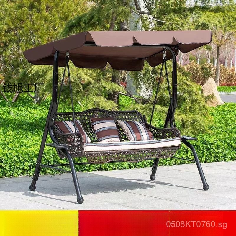 Adult Iron Indoor Balcony Seat Swing Rocking Chair Glider Rocking Bed ...
