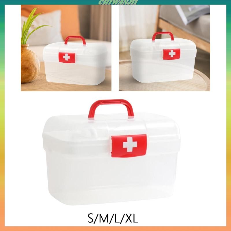 [Chiwanji1] First Aid Storage Box Removable Tray Bin First Aid Storage ...