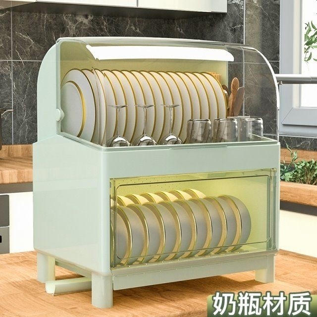 Double-Layer Dish Rack with Lid Breathable and Dustproof Bowl and ...
