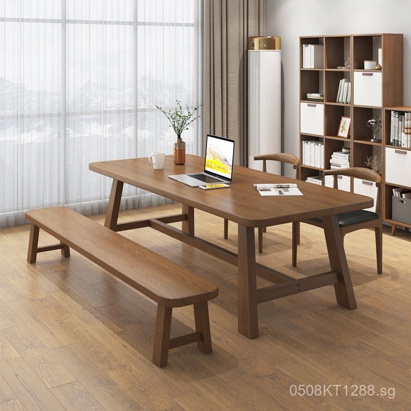 Solid Wood Double Study Desk, All Solid Wood Workbench, Calligraphy ...