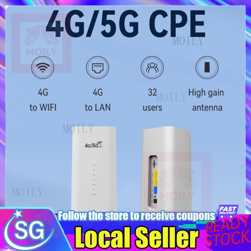 MOILY 4G LTE/5G CPE Router with SIM Card Slot 3 RJ45 Ports Built-in 4 ...