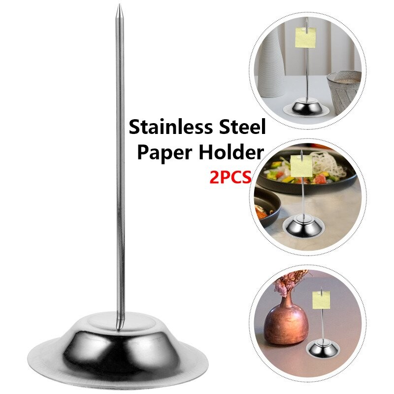 Desk Receipt Holder Stainless Steel Straight Rod Holder Spike Stick ...