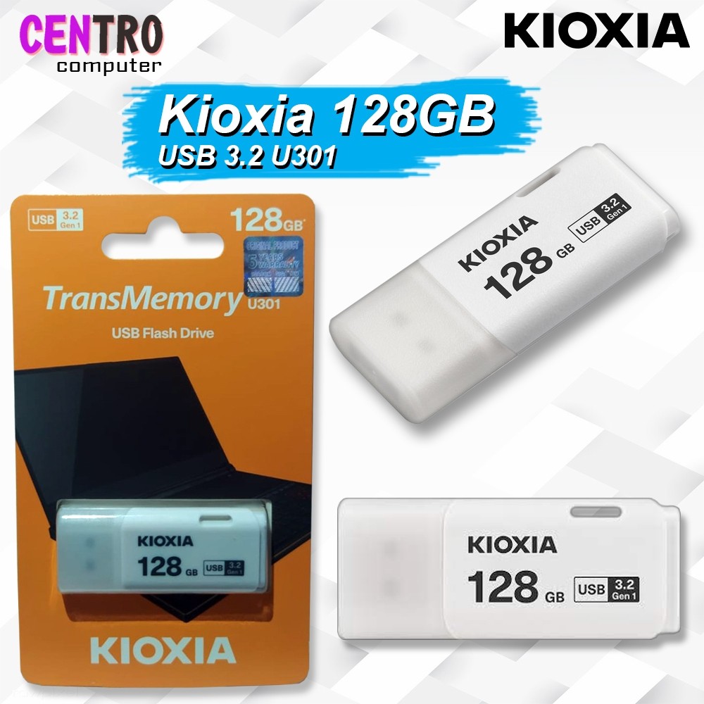 Clé USB Kioxia 128 Go U301 – Format Compact – Noir – Plug And Play