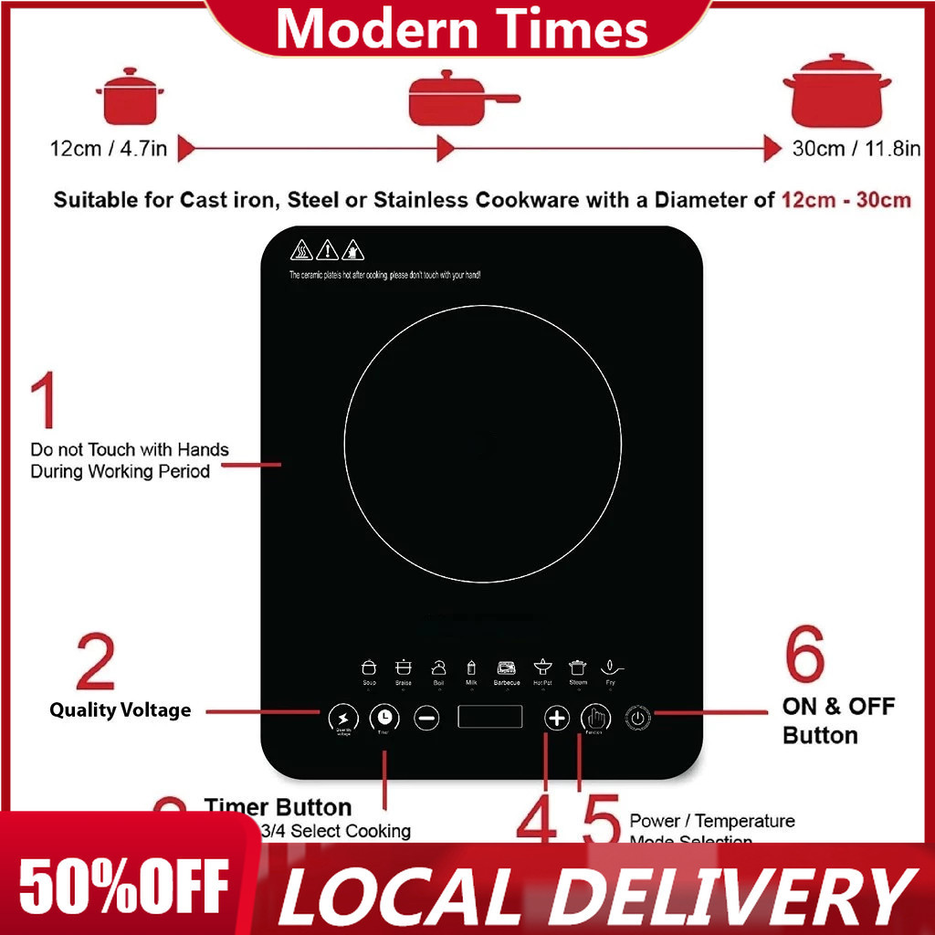 Induction Cooker 2200W 220V Electromagnetic Furnace Power Electric ...