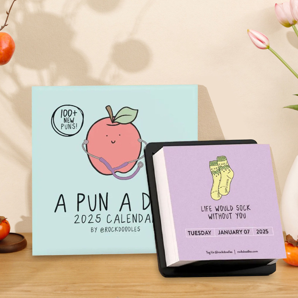 ALOT Daily Puns Desk Calendar 2025 Punny Calendar with Tear Off Pages