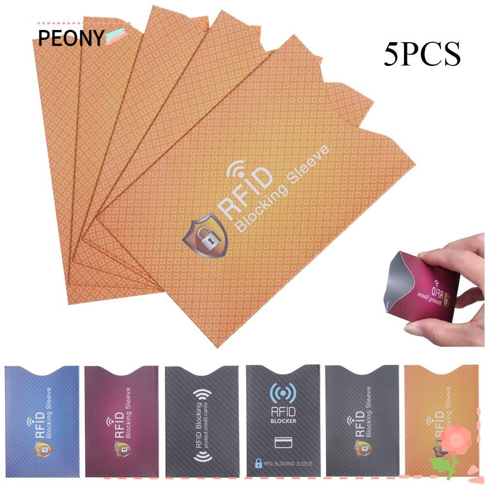 PEONIES 5PCS RFID Blocker Safety Anti-theft Protection Blocking Sleeve ...