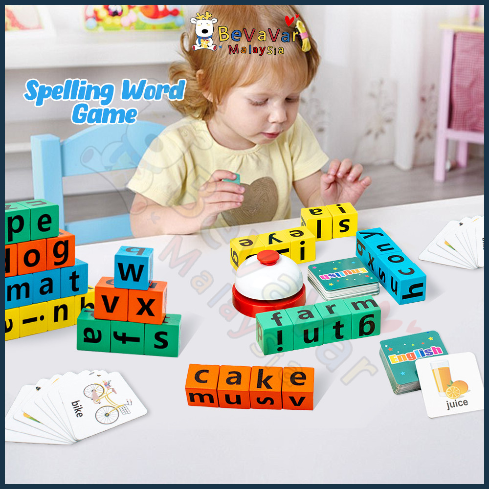 Bevava Letter Spelling Block Magic Flash Cards Spelling Word Game ...