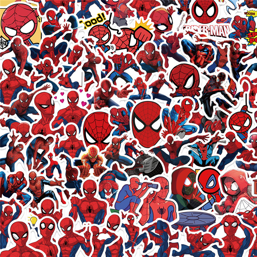 100Pcs/Set Spider-Man Stickers Fashion DIY Waterproof Doodle Decals ...