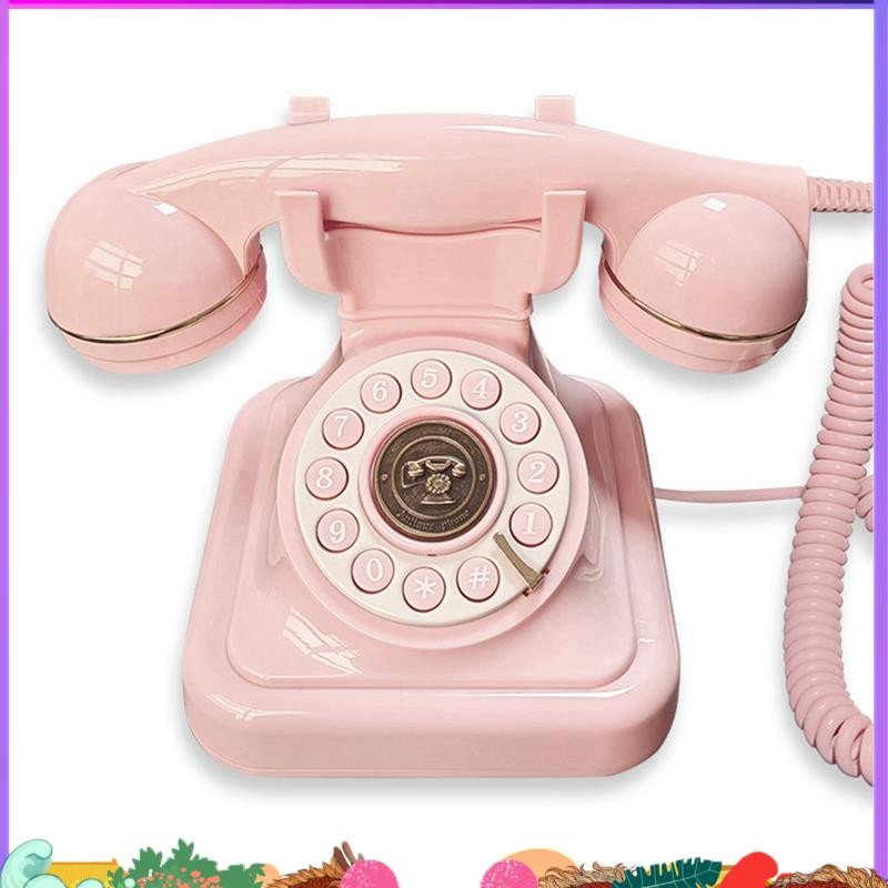 Retro Style Wired Dial Telephone Plug-in Home Fixed Landline Antique ...