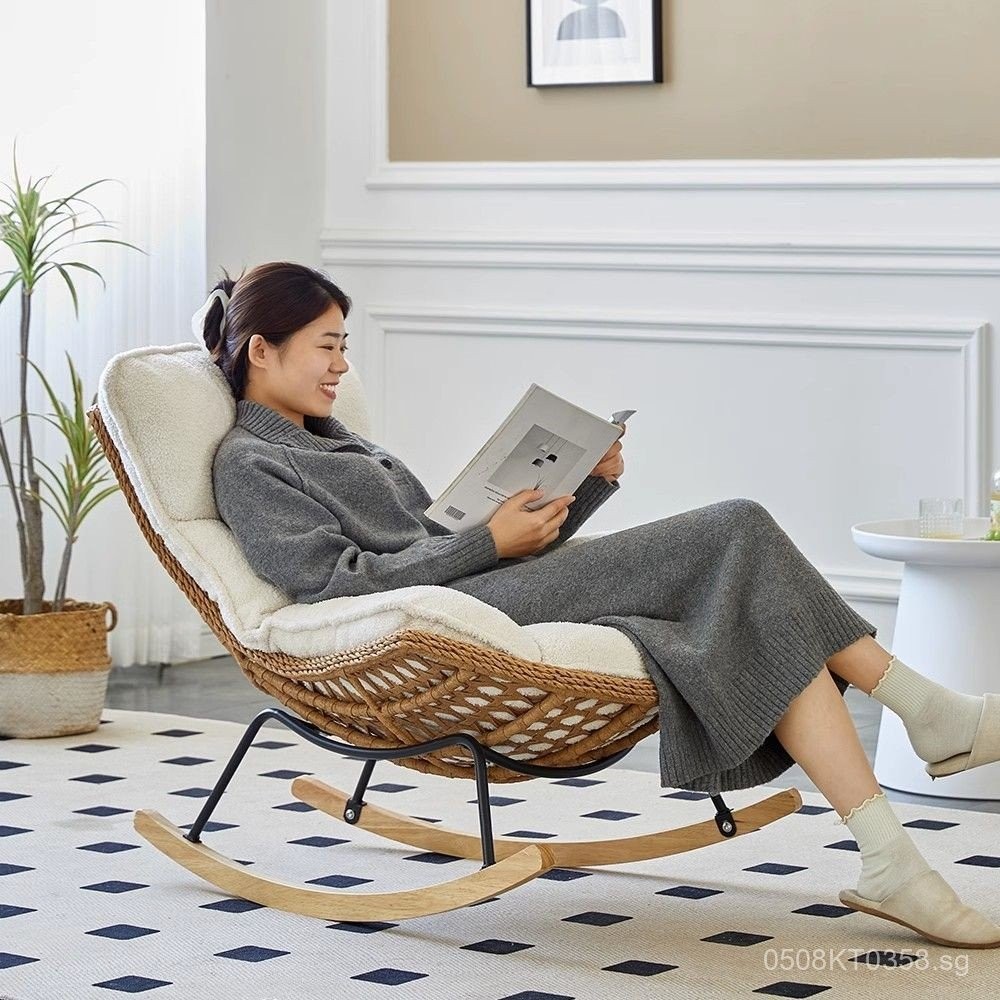 Trendy Rocking Chair for Adults, Recliner Chair, Lobster Chair, Rattan ...