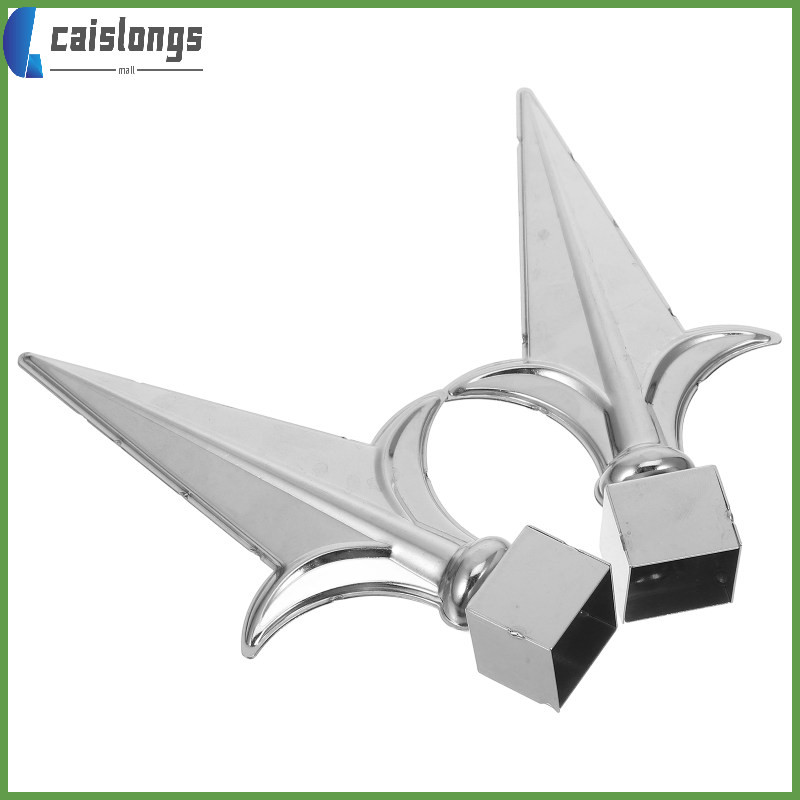 Flag Pole Finial Topper Decorative Tips for Metal Fences Angled outside ...