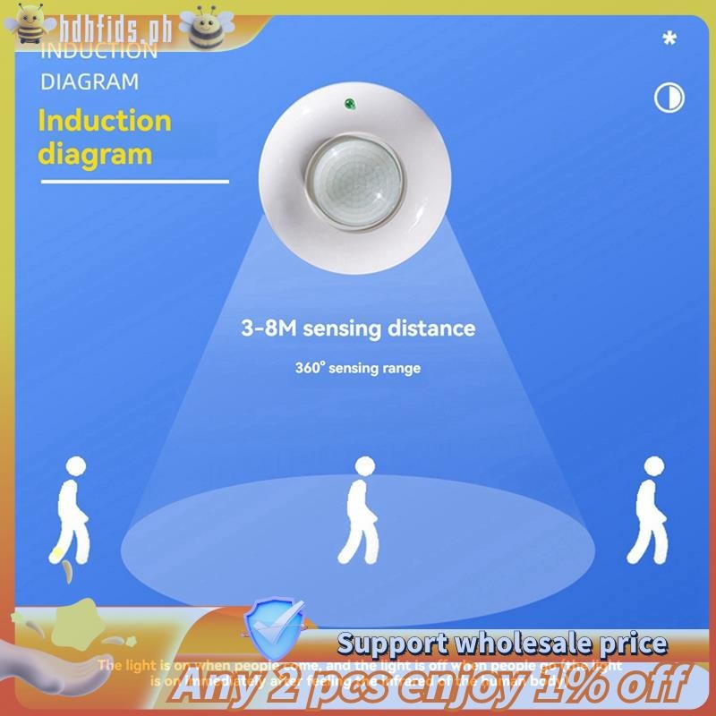 360° Adjustable Ceiling Motion Sensor Detector, Occupancy Light Switch ...