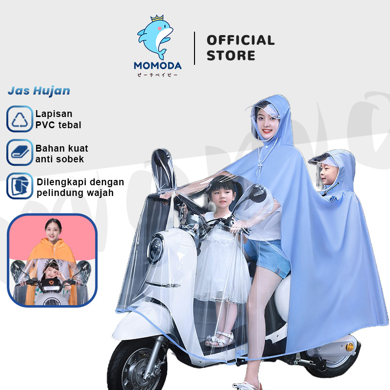 MOMODA 3in1 Raincoat Jas Hujan Motor Jas Hujan Wanita Dua Orang Untuk Sepeda Motor Jas Hujan Orang Tua Dan Anak Jas Hujan Dewasa Motorcycle