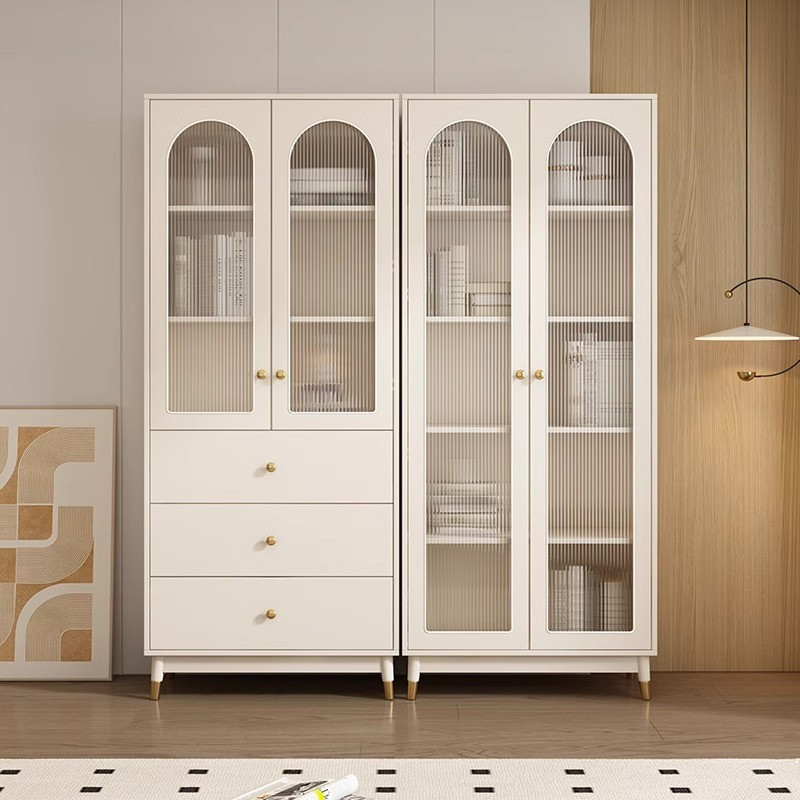 [Pre-order] Nordic simple bookcase with glass door bookcase floor-to ...