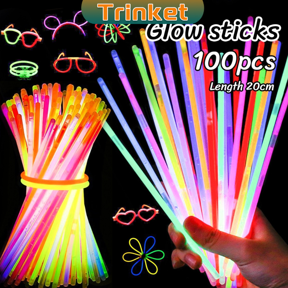 Trinket Glow Sticks 100Pcs/50pcs Ultra Bright Glow Party Supplies with ...