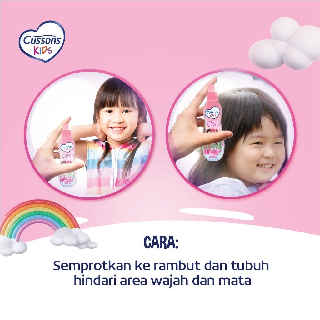 Cussons Kids Hair & Body Cologne - Parfum Anak 100ml / Merah jingga Official - Gambar 3