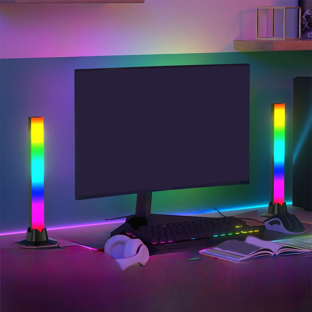 [Available] 2 Pieces LED RGB Light Bar with Control Gaming Backlight ...