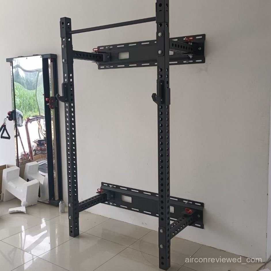 New Professional Commercial Wall Folding Squat Rack Bench Push Training ...