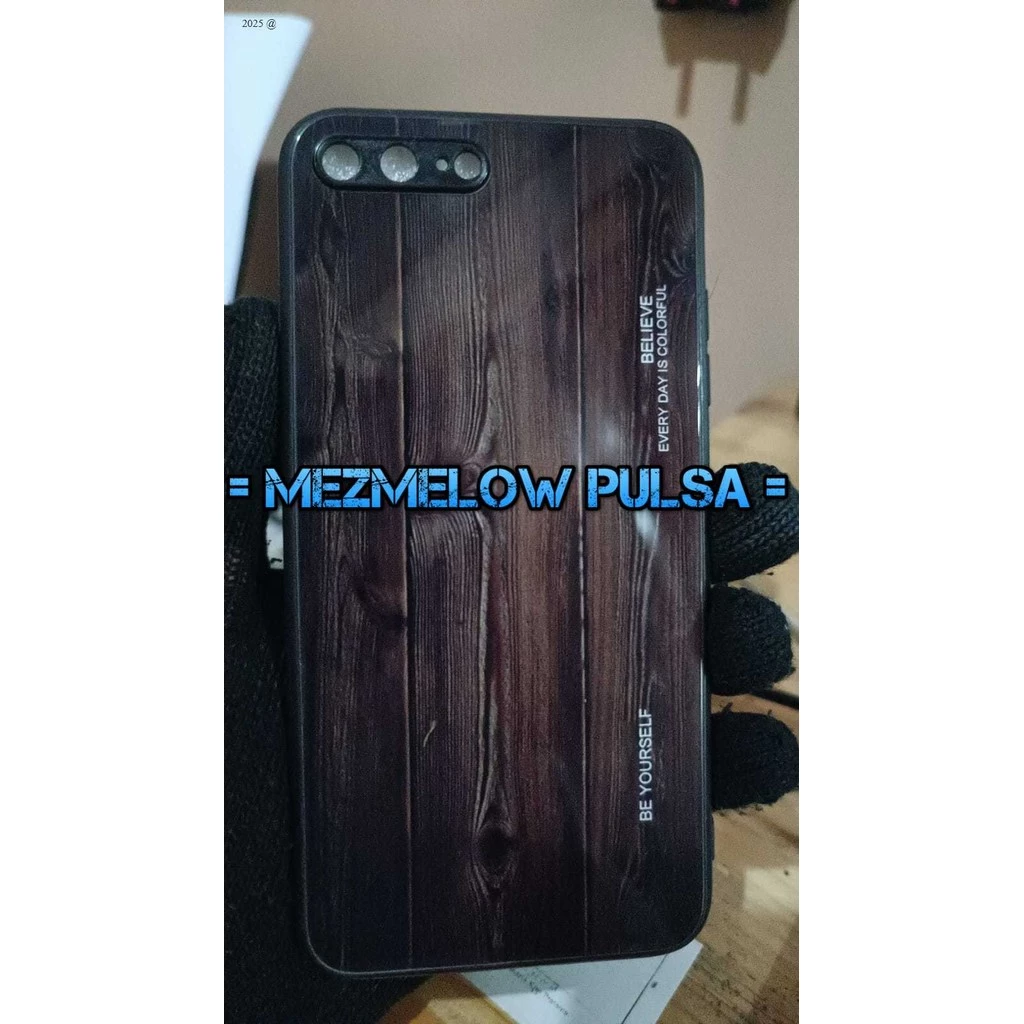 Casing Wood Grain Glass Motif Kayu Caseng Hard Case IPHONE 7 PLUS / IPHONE 8 PLUS - Gambar 2