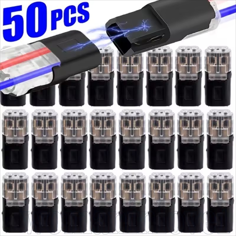 50-10Pcs 2 Pin Way Plug - Electrical Connector Strip Terminal ...