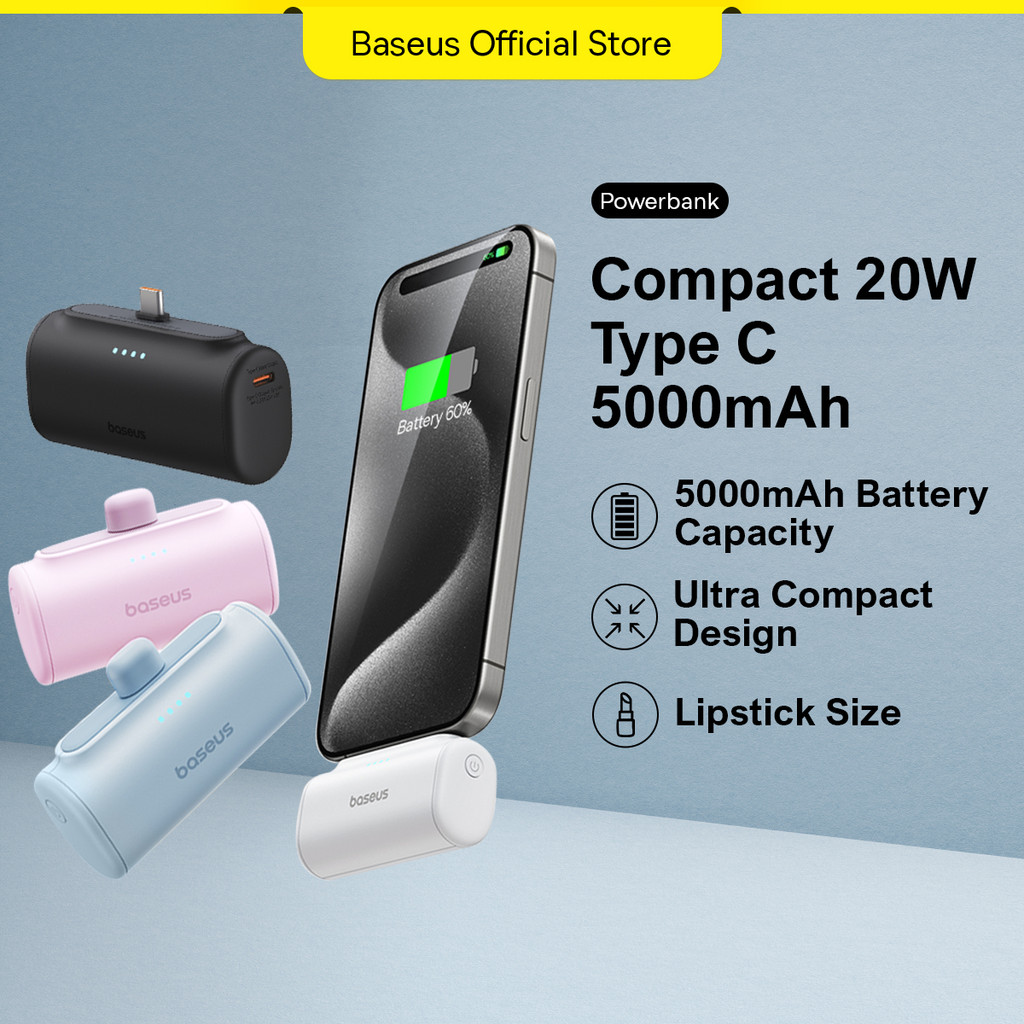 Baseus Fast Charging Power Bank with Built-in USB-C 5000mAh Portable ...
