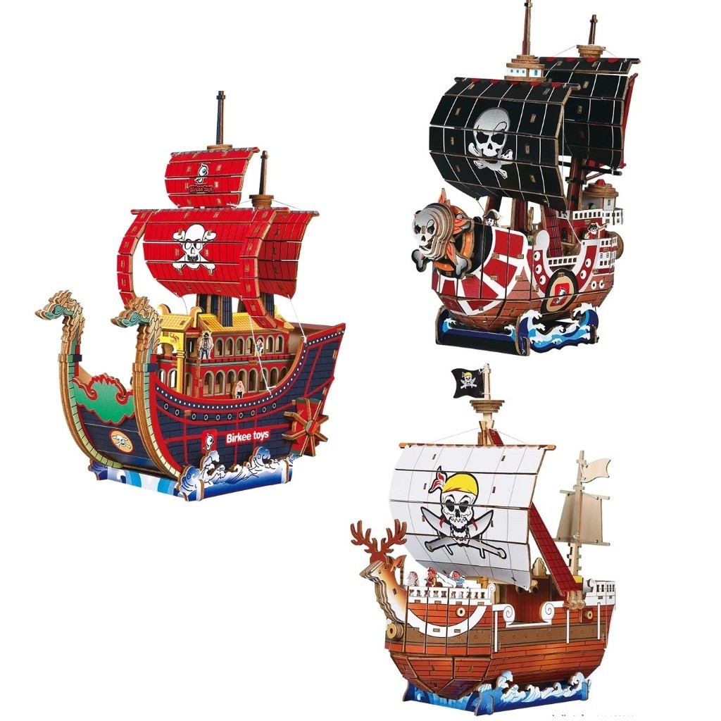 3D wooden assembly toy Pirate Ship Series Pirate Ship Model | Shopee ...