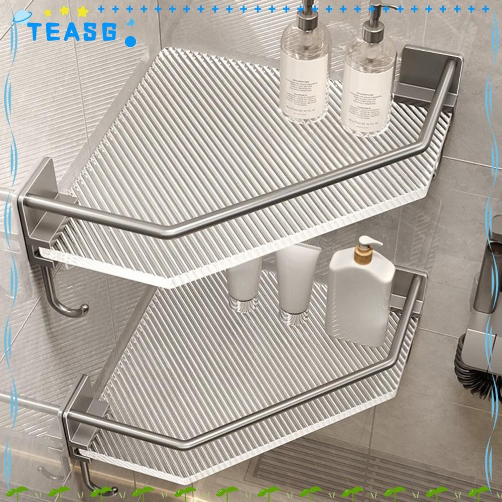 TEASG Shower Storage Rack Holder, Triangular Wall Mount Bathroom ...