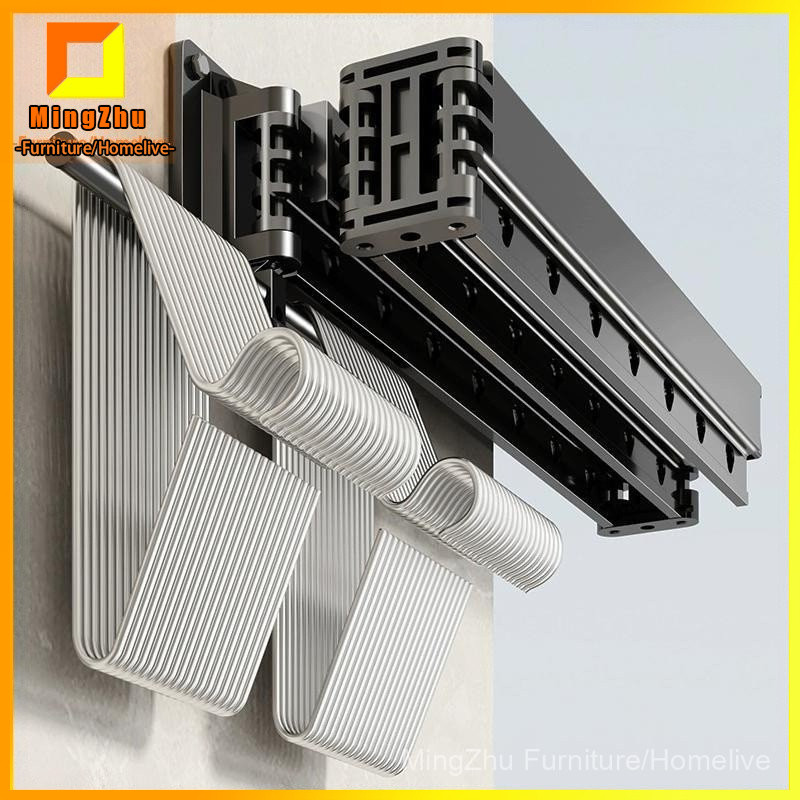 Balcony folding drying rack invisible telescopic cooling rack indoor ...