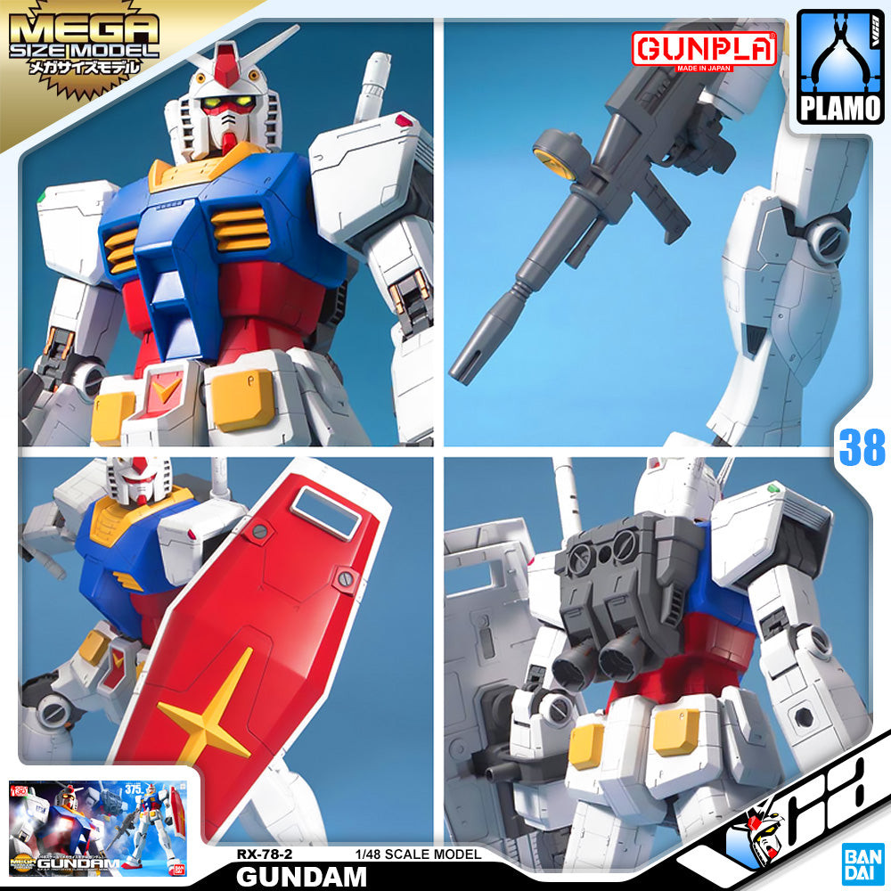 BANDAI 1/48 Scale Mega store Size RX-78-2 Gundam Plastic Model Kit Gunpla