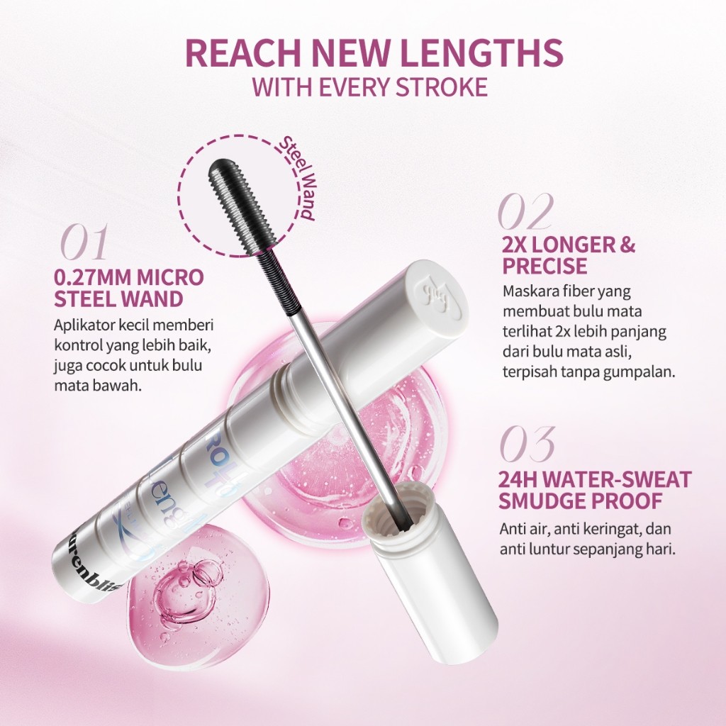 BNB barenbliss Roll Length Steel Mascara Waterproof Sweatproof & Smudgeproof / Merah Jingga Official - Gambar 2