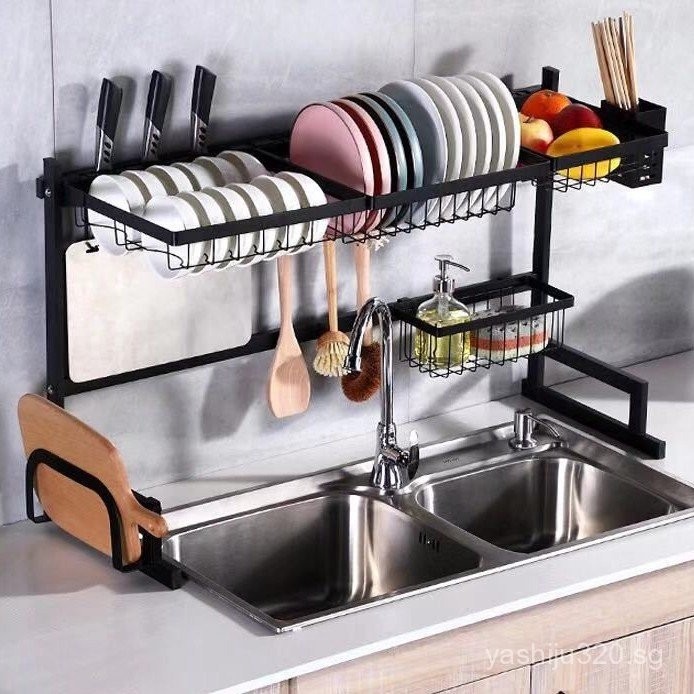 201/304 Stainless Steel Over The Sink Dish rack | Kitchen sink drying ...