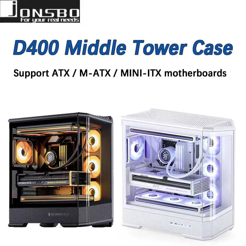 JONSBO D400 ATX Seaview Room Chassis (column-free curved glass/dual 360 ...