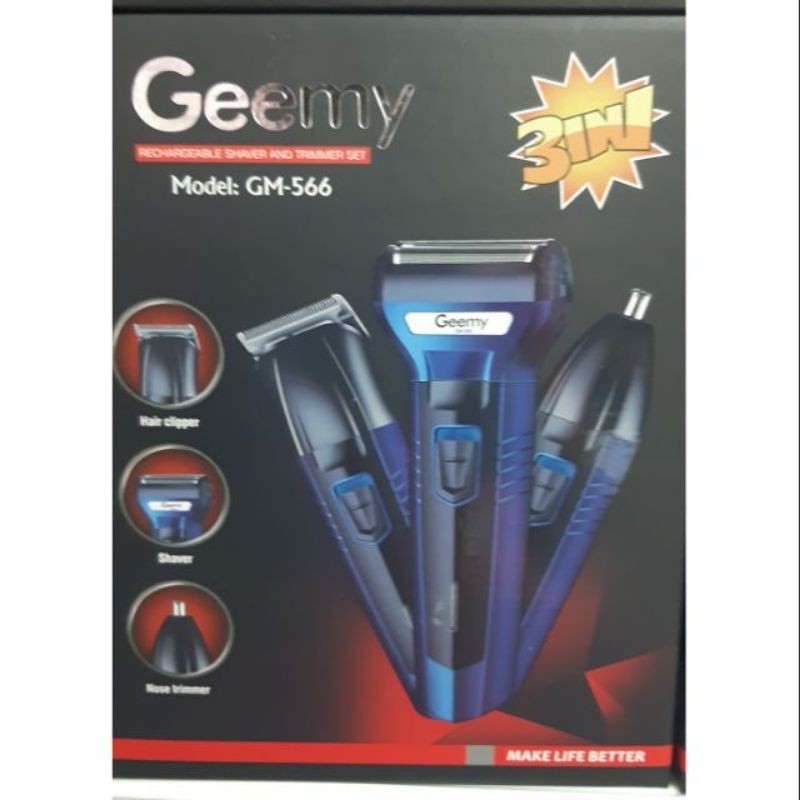 Geemy GM-566 3in1 Smart Shaver longer Charge | Shopee Singapore