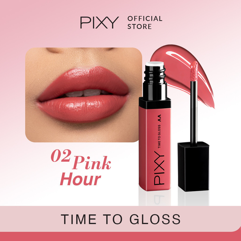 PIXY Time To Gloss - Pigmented Lip Gloss 6 Shade / Merah Jingga Official - Gambar 4