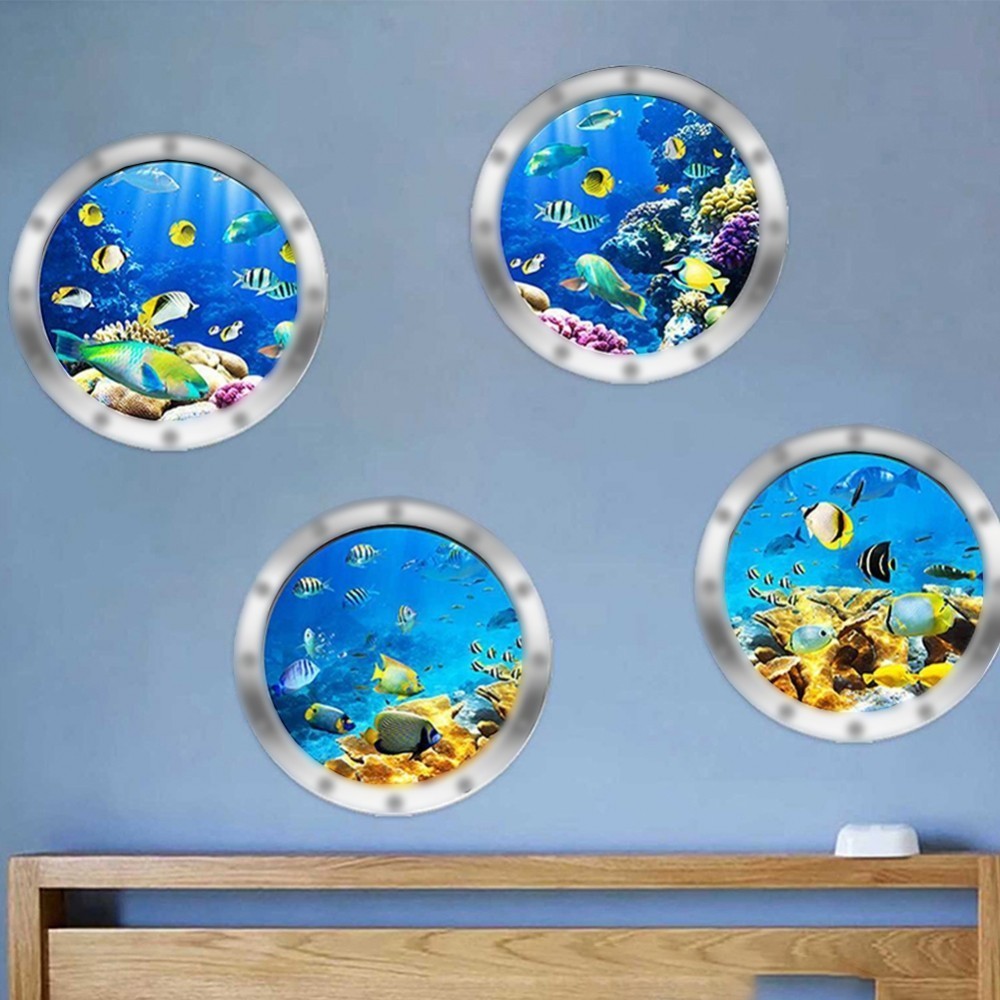 3D Underwater World Stickers Childlike And Innocent Design 3D Ocean ...