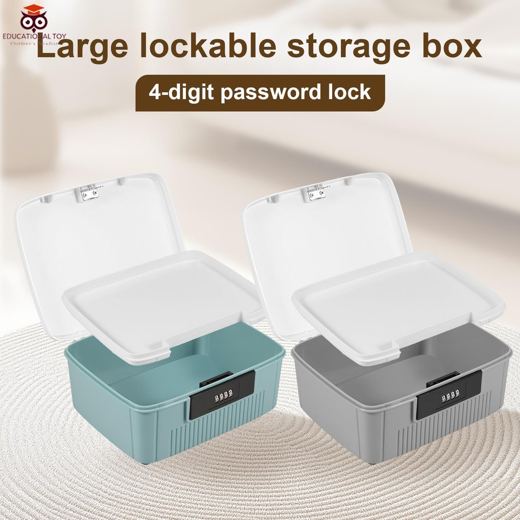 Lockable Storage Container Sturdy Storage Box Document Storage Box with ...