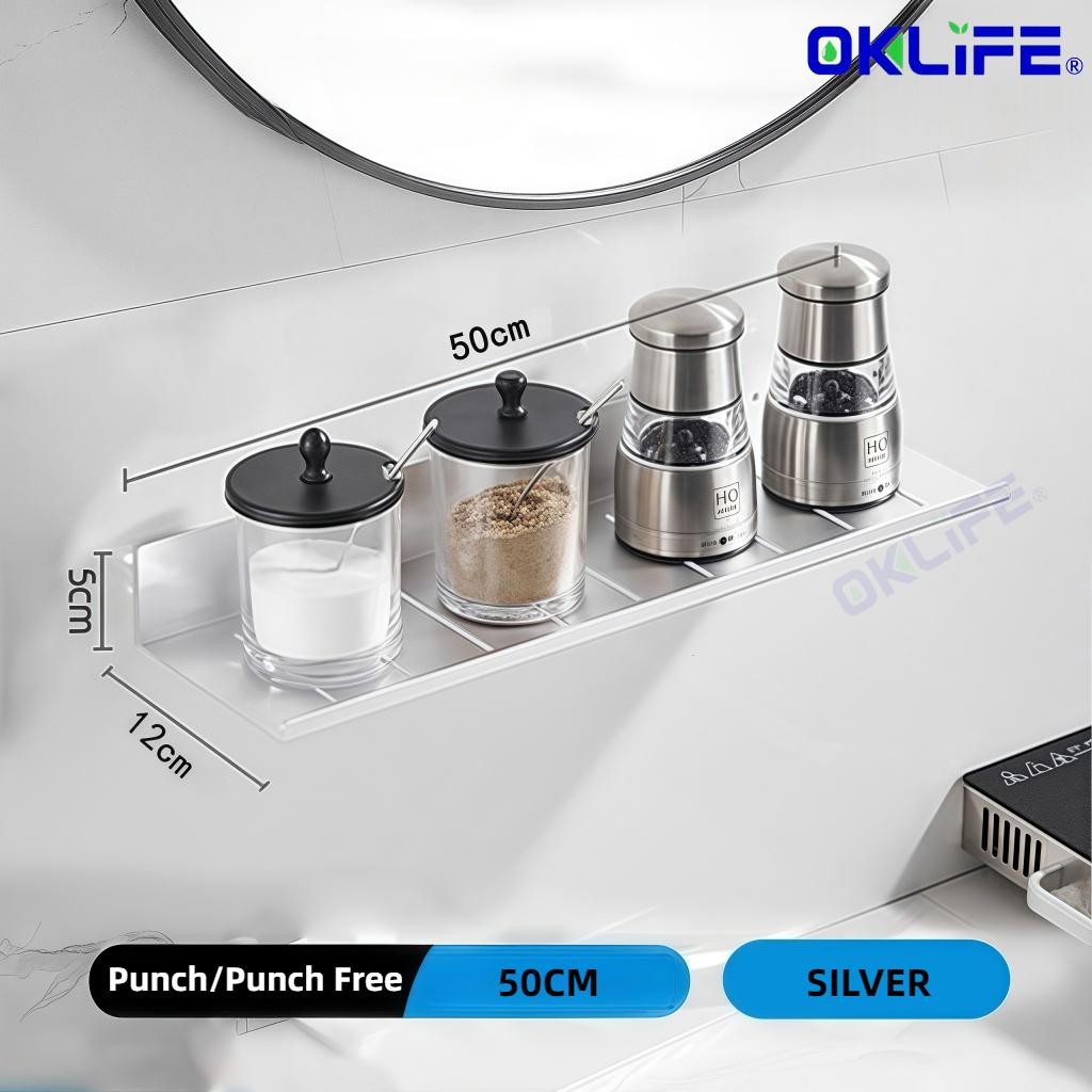 Wall-Mounted Faucet Cosmetic Storage Rack Mirror Front Shelf Punch-Free Bathroom Accessories view 12